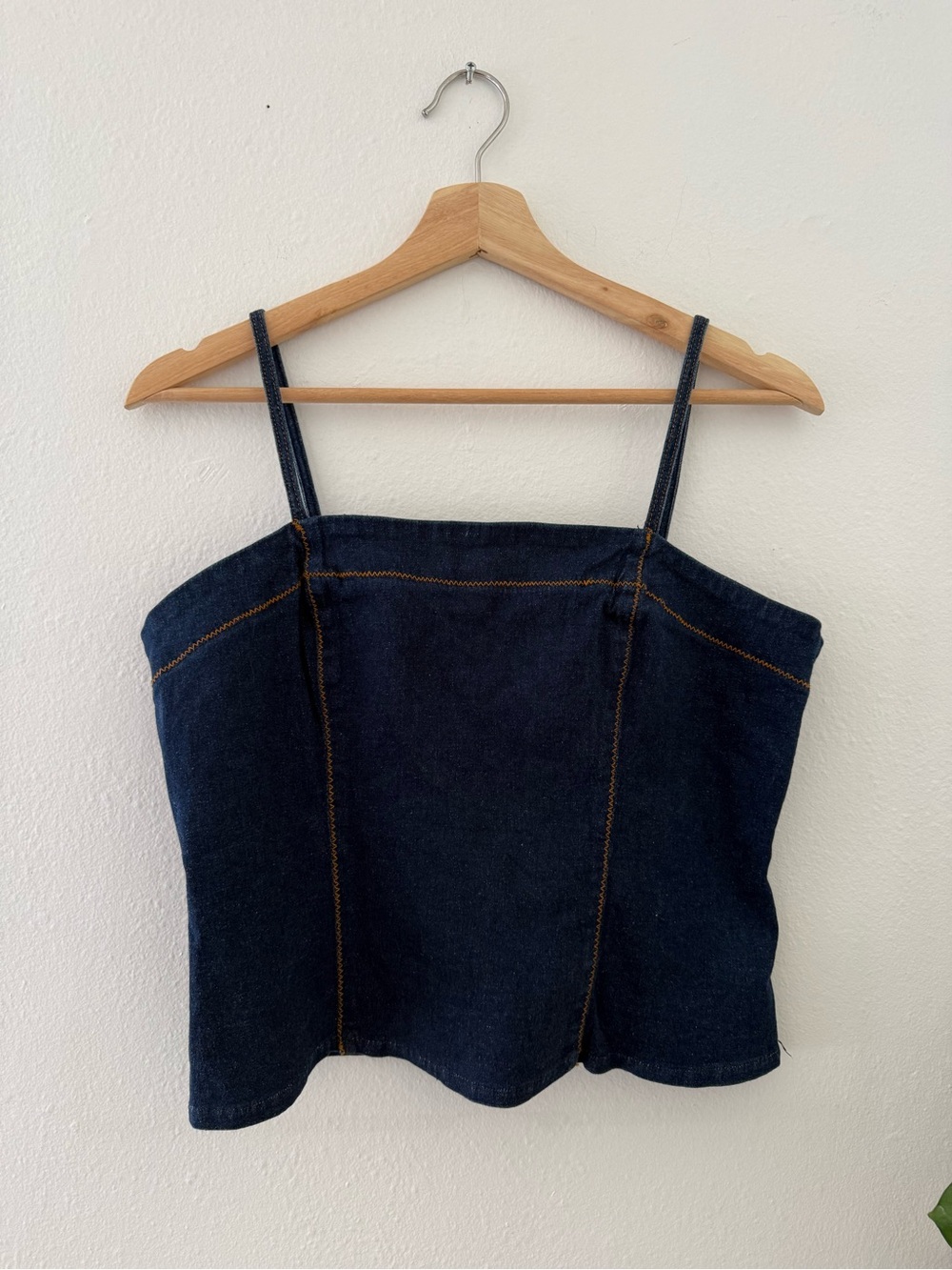Casual Corner Dark Blue Denim Square Cami